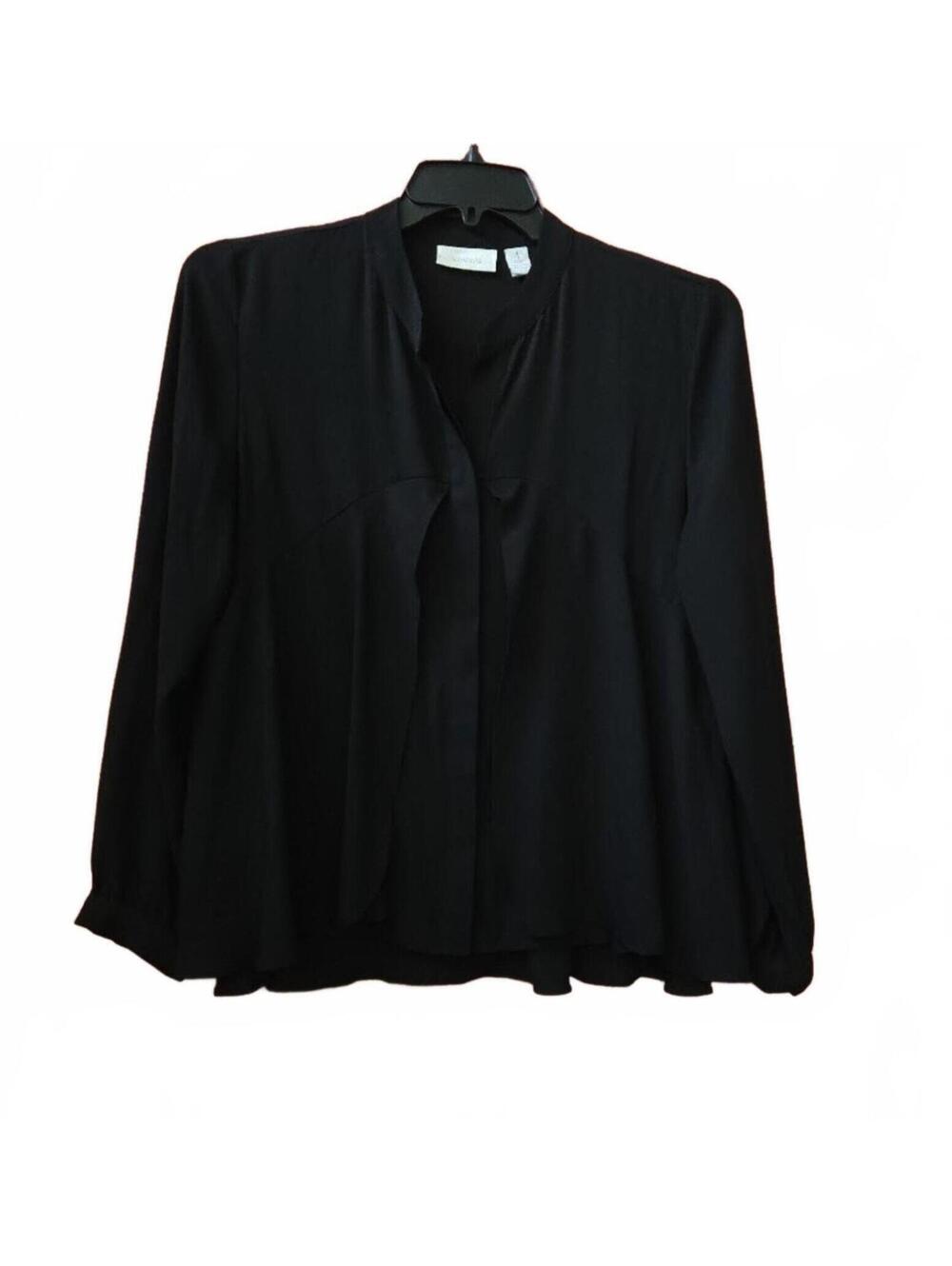 Chico's Women's Classic Black Button-Up Blouse Size 1